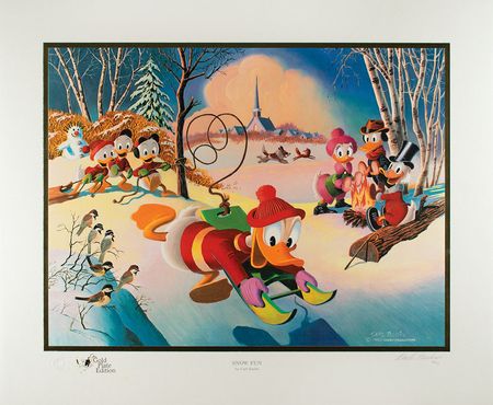 Lot #750 Carl Barks: Snow Fun Lithograph - Image 1