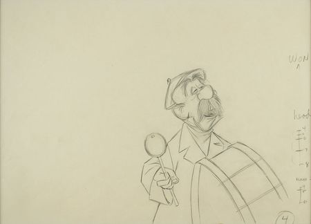 Lot #666 The Pearly Band drummer production drawing from Mary Poppins - Image 1