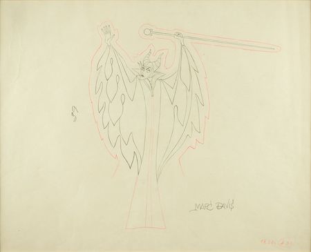 Lot #663 Maleficent production drawing from Sleeping Beauty signed by Marc Davis Production Drawing - Image 1