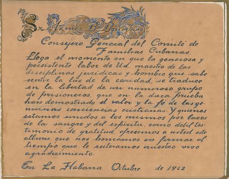 Lot #238 James B. Donovan Cuban Families Presentation Album Autograph Album - Image 1