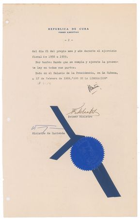 Lot #231 Fidel Castro Signed Document - Image 2