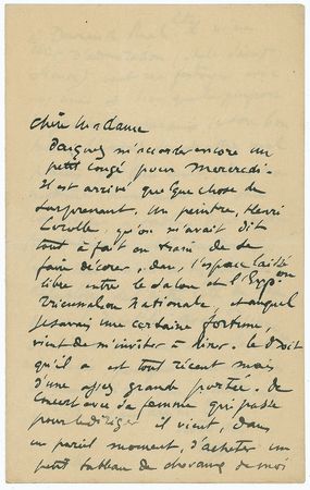 Lot #430 Edgar Degas: Degas plans to visit his patron, who has just purchased 