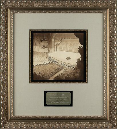 Lot #454 Theater stage production background from the Betty Boop cartoon Silly Scandals: Ultra-early Fleischer background from an historic Betty Boop cartoon - Image 2