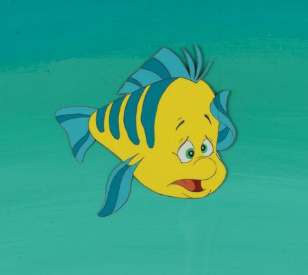 Lot #688 Flounder production cel from The Little Mermaid Production Cel - Image 1