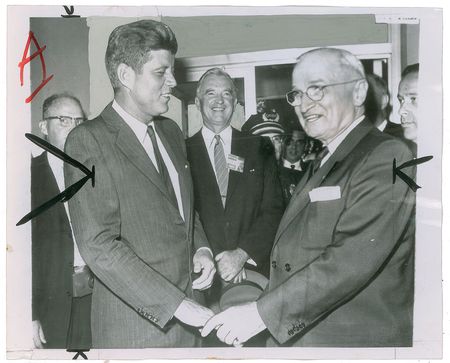 Lot #90 John F. Kennedy and Harry S. Truman Original Wirephoto Photograph - Image 1