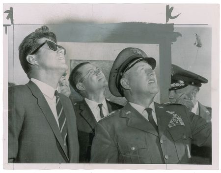 Lot #94 John F. Kennedy and Robert S. McNamara Original Wirephoto Photograph - Image 1