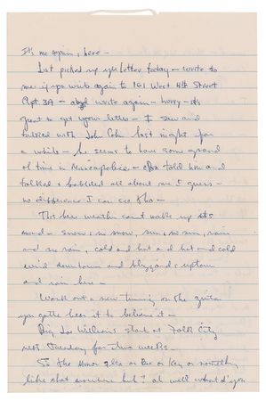 Lot #5002 Bob Dylan February 1962 Autograph Letter