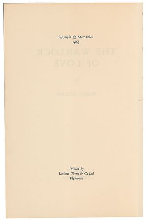 Lot #5101 Marc Bolan: The Warlock of Love First Edition Book - Image 3