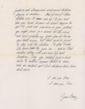 Lot #5123 Joan Baez Autograph Letter Signed - Image 2