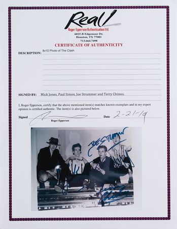 Lot #5484 The Clash Signed Photograph - Image 3