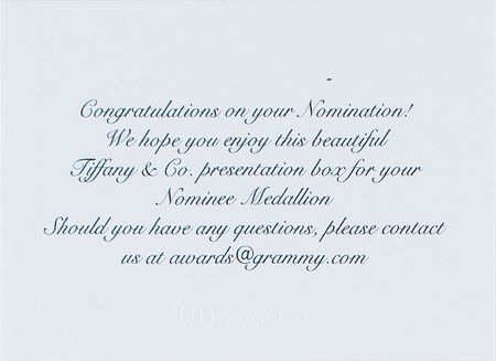 Lot #5535  53rd Annual Grammy Awards: Bronze Tiffany Nominee Medal - Image 9