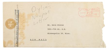 Lot #5016 Bob Dylan Newport Folk Festival 'For Dave Glover' Poem and Jac Holzman Typed Letter Signed - Image 3