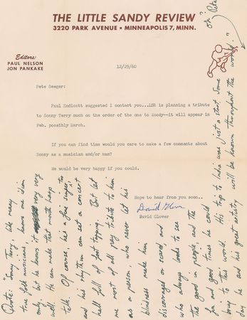 Lot #5111 Pete Seeger Handwritten Letter - Image 1