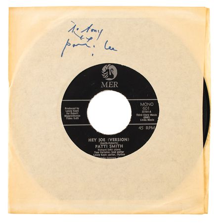 Lot #5130 Patti Smith Signed 'Hey Joe / Piss