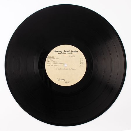 Lot #5114  Allman Brothers 'Allman Joys/Early Allman' Acetate - Image 2