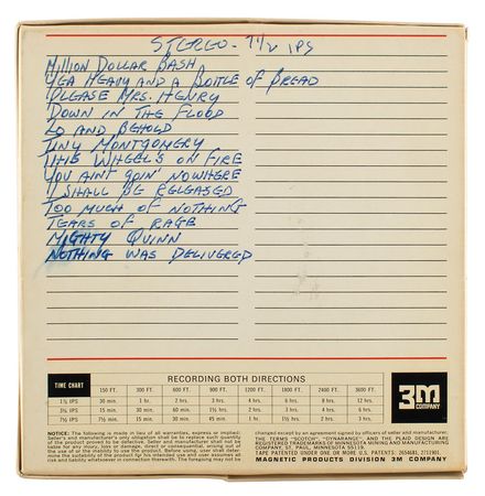 Lot #5025 Bob Dylan 'Basement' Tape with Dylan-Handwritten Address on Front of Box - Image 3