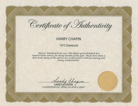 Lot #5403 Harry Chapin 1973 Datebook - Image 6