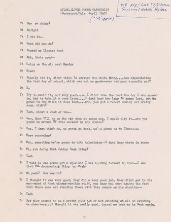 Lot #5029 Bob Dylan 1969 Telephone Call Archive - Image 2