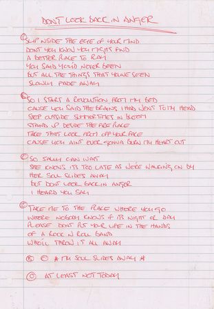 Lot #5520 Noel Gallagher Handwritten Lyrics for (What's the Story) Morning Glory? - Image 3