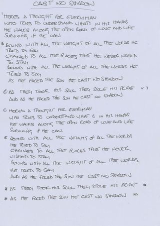 Lot #5520 Noel Gallagher Handwritten Lyrics for (What's the Story) Morning Glory? - Image 7