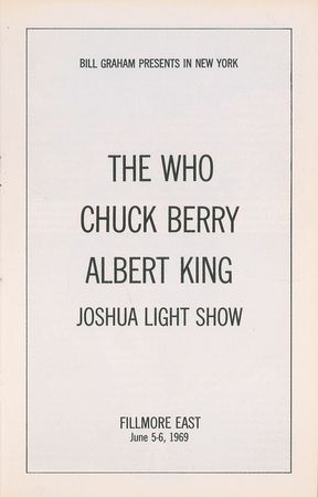 Lot #5329 The Who and Chuck Berry 1969 Fillmore East Program - Image 2
