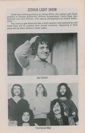 Lot #5416  Fleetwood Mac (Peter Green) and Joe Cocker Fillmore East Program - Image 1