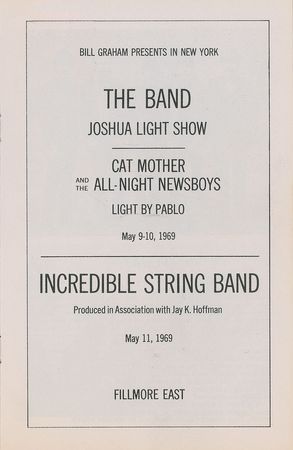 Lot #5414 The Band Fillmore East Program - Image 1