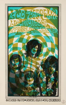 Lot #5340  Led Zeppelin 1969 Crawford Hall Poster
