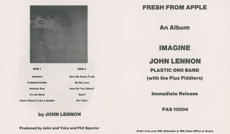 Lot #5256 John Lennon 1971 Apple Promo Leaflet - Image 2