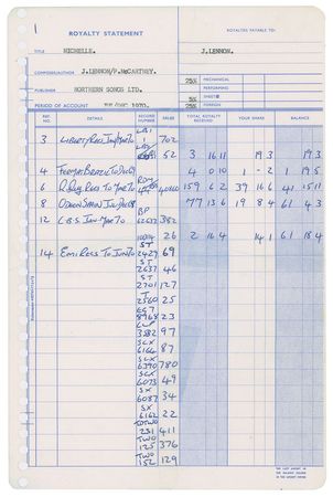 Lot #5259 John Lennon and Paul McCartney Royalty Statements - Image 4