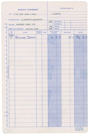 Lot #5259 John Lennon and Paul McCartney Royalty Statements - Image 7