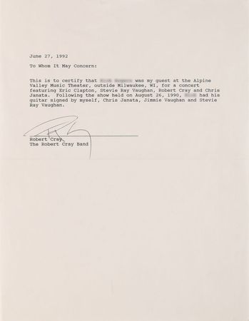 Lot #5497 Stevie Ray Vaughan Signed Guitar - Image 7