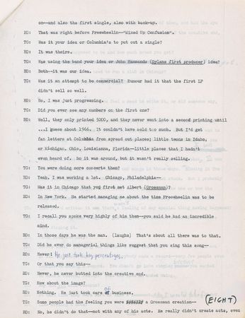 Lot #5036 Bob Dylan Signed and Annotated 1971 Interview Notes and Transcript (Esquire Copy) - Image 2