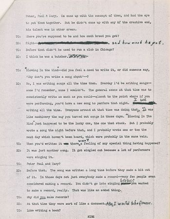Lot #5036 Bob Dylan Signed and Annotated 1971 Interview Notes and Transcript (Esquire Copy) - Image 3