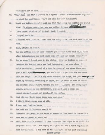 Lot #5036 Bob Dylan Signed and Annotated 1971 Interview Notes and Transcript (Esquire Copy) - Image 4