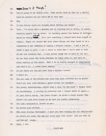 Lot #5036 Bob Dylan Signed and Annotated 1971 Interview Notes and Transcript (Esquire Copy) - Image 7