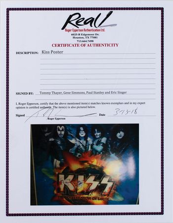 Lot #5458  KISS Signed Poster - Image 2