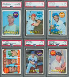 Lot #9099  1969 Topps Complete Set of (664) Cards with (6) PSA Graded - Image 1