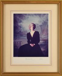 Lot #272 Princess Diana: Lovely portrait of Diana with original signing pen - Image 1