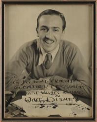 Lot #649 Walt Disney: Superlative early Disney portrait inscribed to his trusted attorney - Image 1