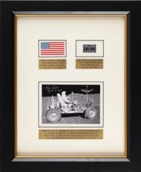Lot #433 Dave Scott: Dave Scott's flown flag and license plate, which spent three days on the lunar surface - Image 1