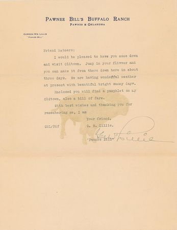 Lot #383 Gordon W. 'Pawnee Bill' Lillie - Image 1