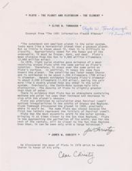Lot #2059 Clyde W. Tombaugh, James W. Christy, and Glenn T. Seaborg - Image 1