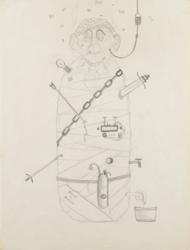 Lot #758 The Doors: Jim Morrison: Mad Magazine-inspired sketch drawn the 14-year-old Lizard King - Image 1