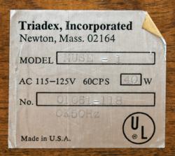 Lot #168 1972 Triadex Muse-1 Analog Synthesizer Sequencer Analog Synthesizer Sequencer - Image 5