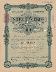 Lot #188 Nobel: Nitroglycerin Aktiebolaget Stock Certificate Document - Image 1