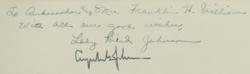 Lot #84 Lyndon and Lady Bird Johnson Signed Photograph - Image 2