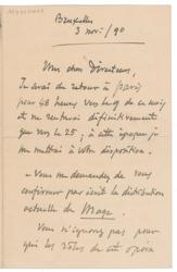Lot #777 Jules Massenet Handwritten Letter Signed - Image 1