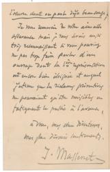 Lot #777 Jules Massenet Handwritten Letter Signed - Image 3