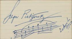 Lot #781 Gregor Piatigorsky Signed Musical Quote - Image 2
